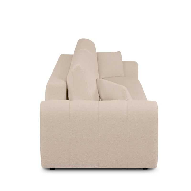 Canapé droit convertible GIORGIO 3 places tissu bouclette taupe