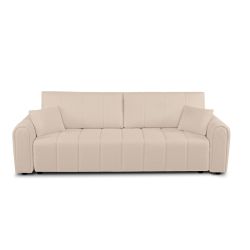 Canapé droit convertible GIORGIO 3 places tissu bouclette taupe
