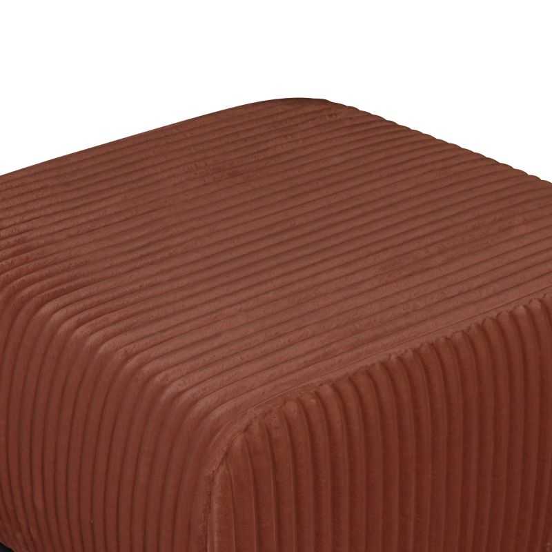 Pouf GLORIA velours côtelé terracotta