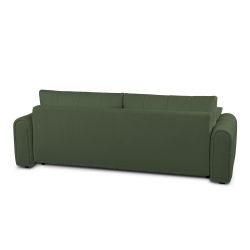 Canapé droit convertible GIORGIO 3 places tissu bouclette vert kaki