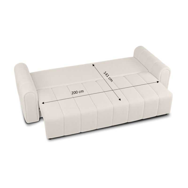 Canapé droit convertible GIORGIO 3 places tissu bouclette grège