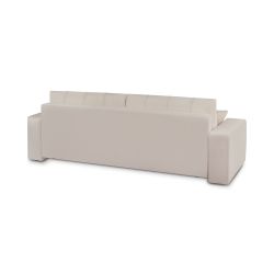 Canapé droit convertible BELEM 3 places tissu chenille grège