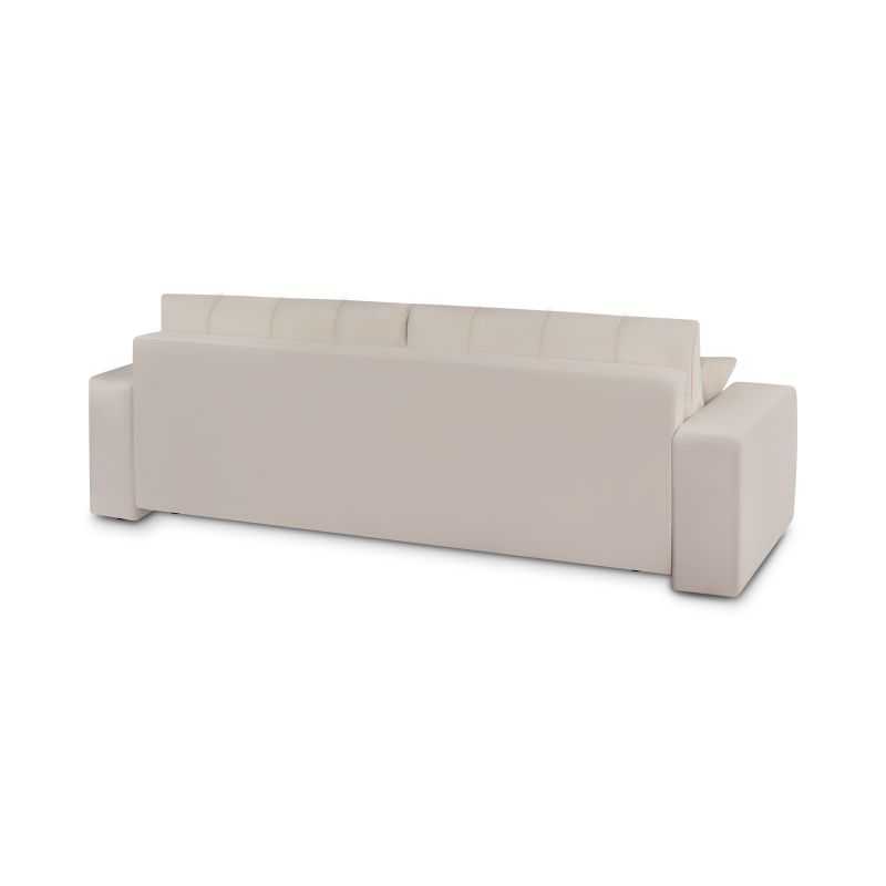 Canapé droit convertible BELEM 3 places tissu chenille grège