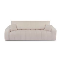 Canapé droit convertible BELEM 3 places tissu chenille grège