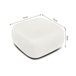 Pouf CARLOTTA tissu chenille écru