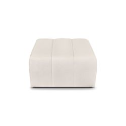 Pouf BELEM fixe en tissu chenille écru
