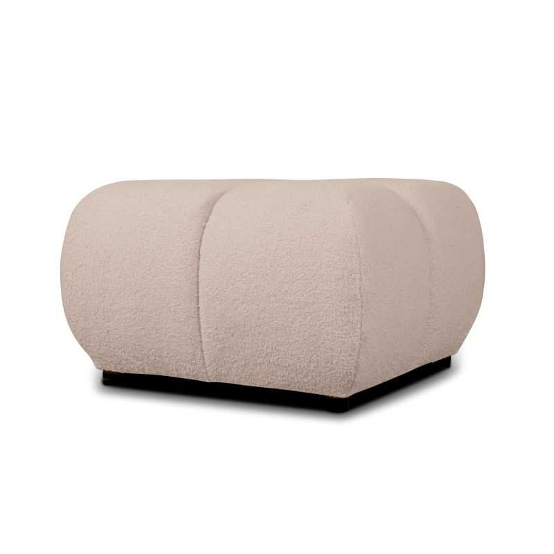 Pouf TASCA tissu bouclette taupe