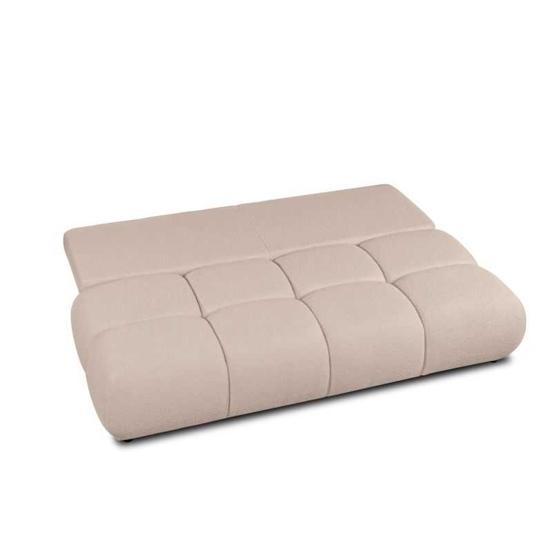 Canapé droit convertible TASCA 3 places tissu bouclette taupe