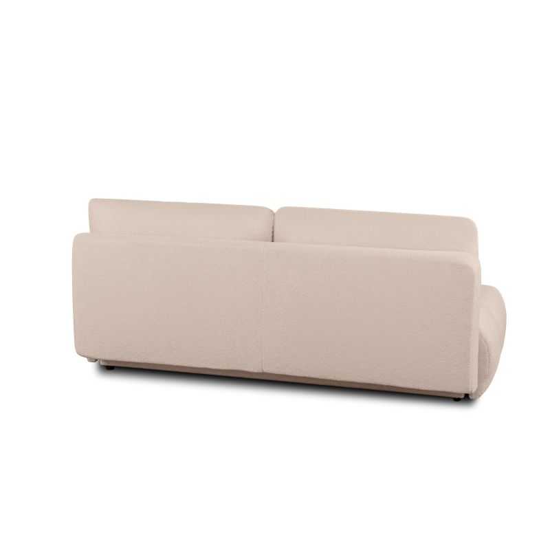 Canapé droit convertible TASCA 3 places tissu bouclette taupe