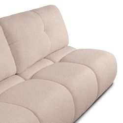 Canapé droit convertible TASCA 3 places tissu bouclette taupe