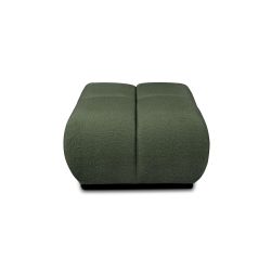 Pouf TASCA tissu bouclette vert kaki