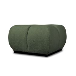 Pouf TASCA tissu bouclette vert kaki