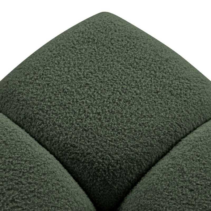 Pouf TASCA tissu bouclette vert kaki