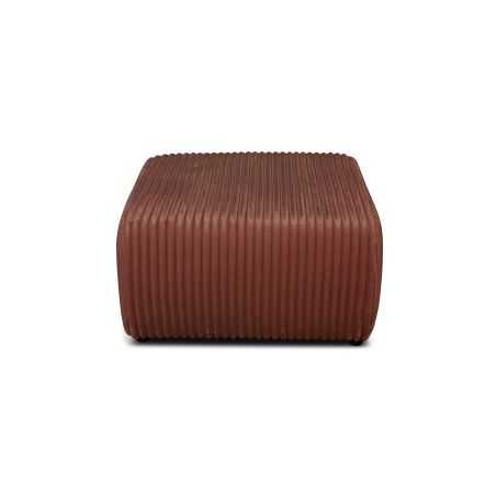 Pouf GLORIA velours côtelé terracotta