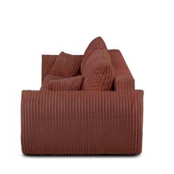 Canapé droit convertible GLORIA 3 places velours côtelé terracotta