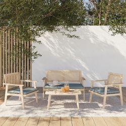 Salon de jardin MATA en bois d'acacia 4 places vert anglais