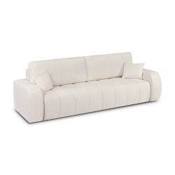 Canapé droit convertible BELEM 3 places tissu chenille écru