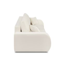 Canapé droit convertible BELEM 3 places tissu chenille écru