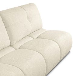 Canapé droit convertible TASCA 3 places tissu bouclette grège