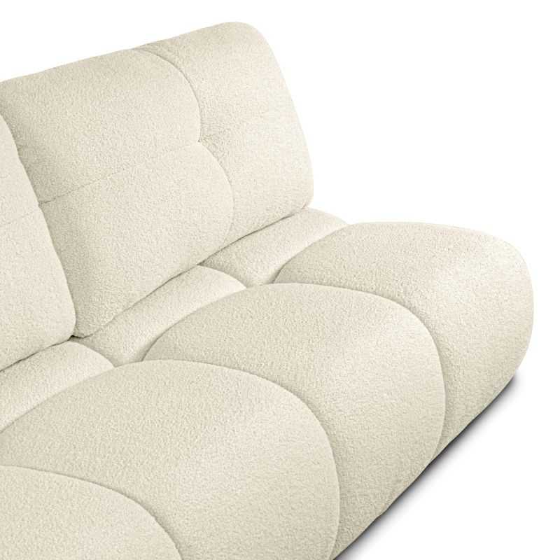 Canapé droit convertible TASCA 3 places tissu bouclette grège