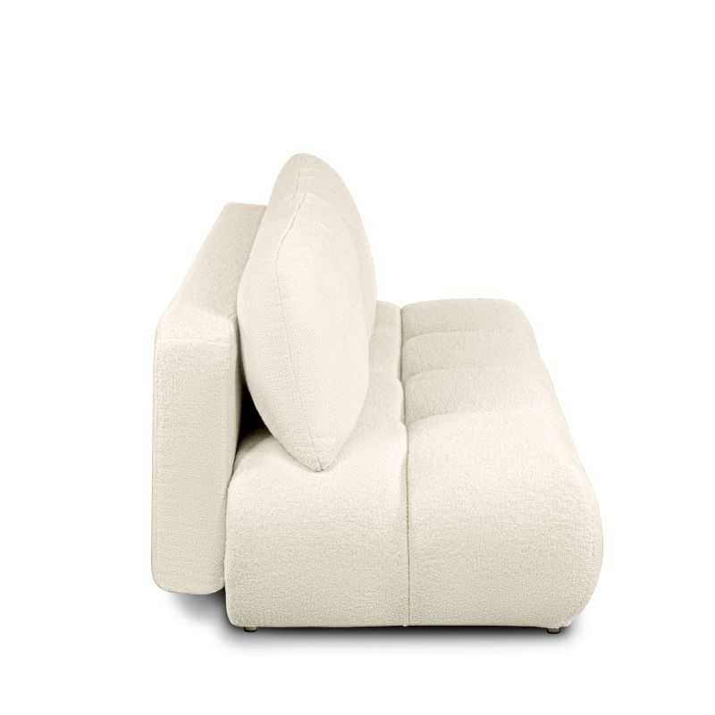 Canapé droit convertible TASCA 3 places tissu bouclette grège