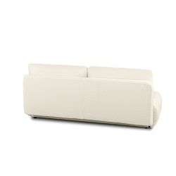 Canapé droit convertible TASCA 3 places tissu bouclette grège