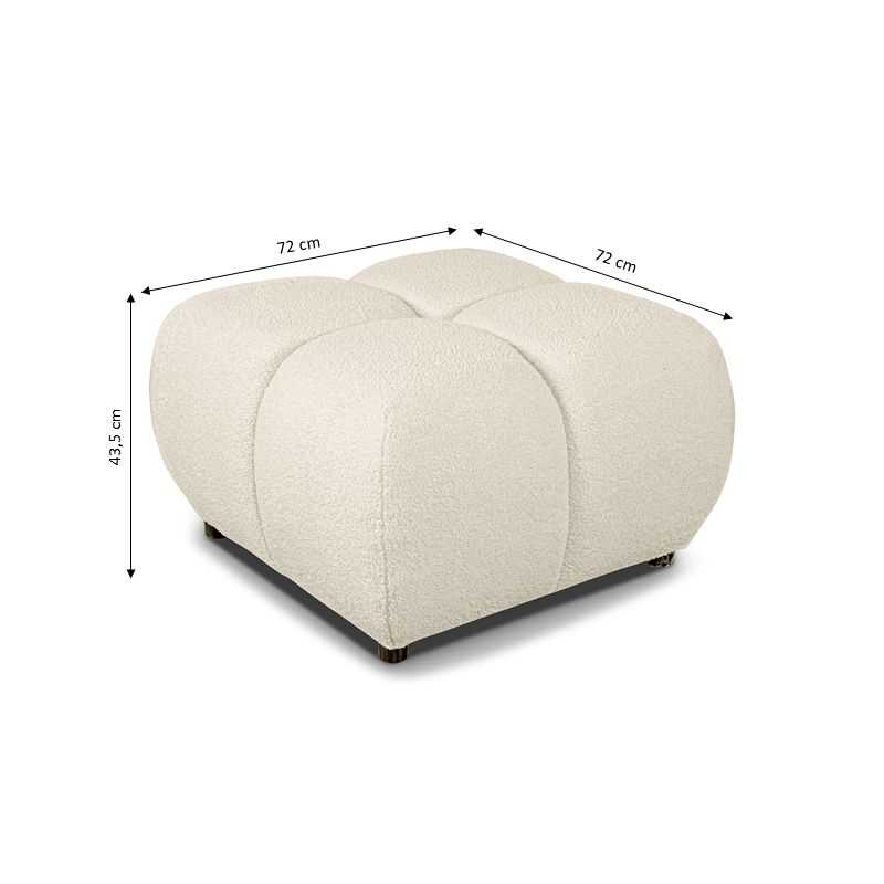 Pouf TASCA tissu bouclette grège