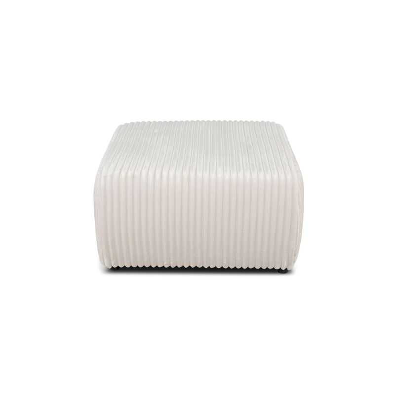 Pouf GLORIA fixe velours côtelé écru