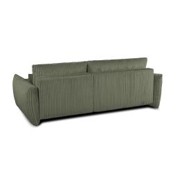 Canapé d'angle convertible et réversible GLORIA 4 places velours côtelé vert sauge