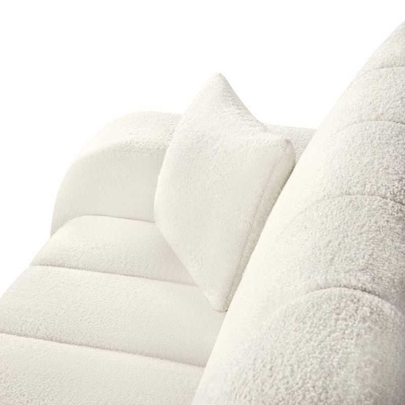 Canapé droit convertible BELEM 3 places tissu bouclette écru