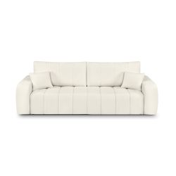 Canapé droit convertible BELEM 3 places tissu bouclette écru