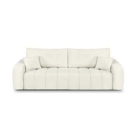 Canapé droit convertible BELEM 3 places tissu bouclette écru