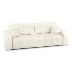 Canapé droit convertible BELEM 3 places tissu bouclette écru