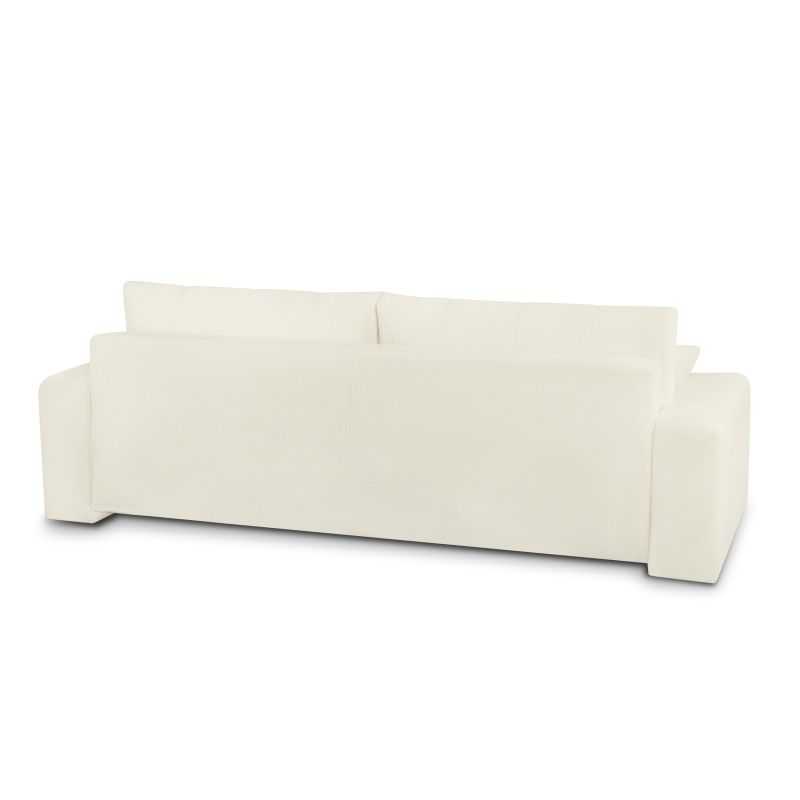 Canapé droit convertible BELEM 3 places tissu bouclette écru