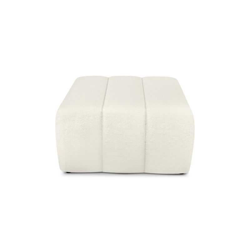 Pouf BELEM tissu bouclette écru