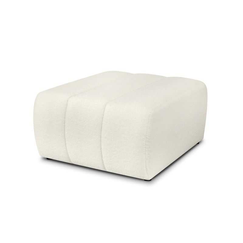 Pouf BELEM tissu bouclette écru