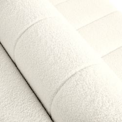 Canapé d'angle droit convertible BELEM 4/5 places tissu bouclette écru