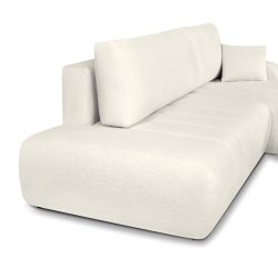 Canapé d'angle droit convertible BELEM 4/5 places tissu bouclette écru