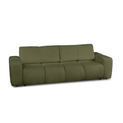 Canapé droit convertible SORELLA 3 places tissu chenille vert kaki
