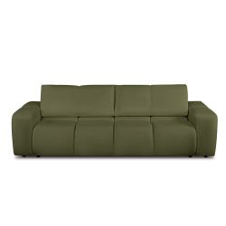 Canapé droit convertible SORELLA 3 places tissu chenille vert kaki