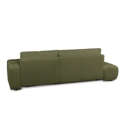Canapé d'angle droit convertible SORELLA 4 places tissu chenille vert kaki