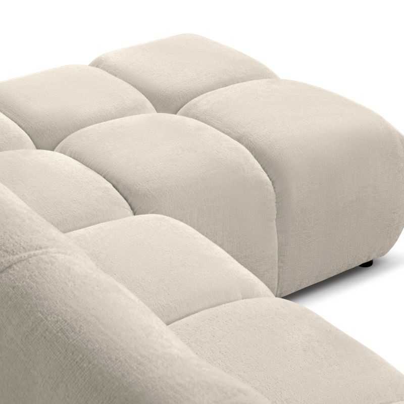 Canapé d'angle droit convertible SORELLA 4 places tissu chenille grège