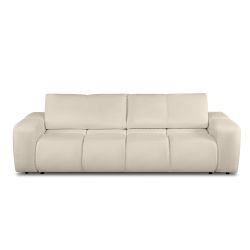 Canapé droit convertible SORELLA 3 places tissu chenille grège