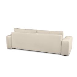 Canapé droit convertible SORELLA 3 places tissu chenille grège