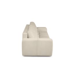 Canapé droit convertible SORELLA 3 places tissu chenille grège