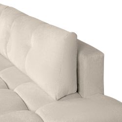 Canapé d'angle gauche convertible SORELLA 4 places tissu chenille grège