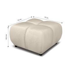 Pouf SORELLA tissu chenille grège