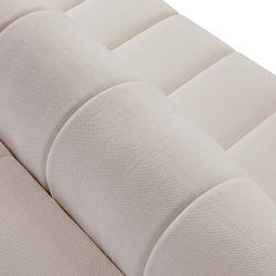 Canapé d'angle gauche convertible BELEM 4/5 places tissu chenille grège