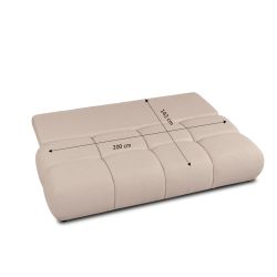 Canapé droit convertible TASCA 3 places tissu bouclette taupe