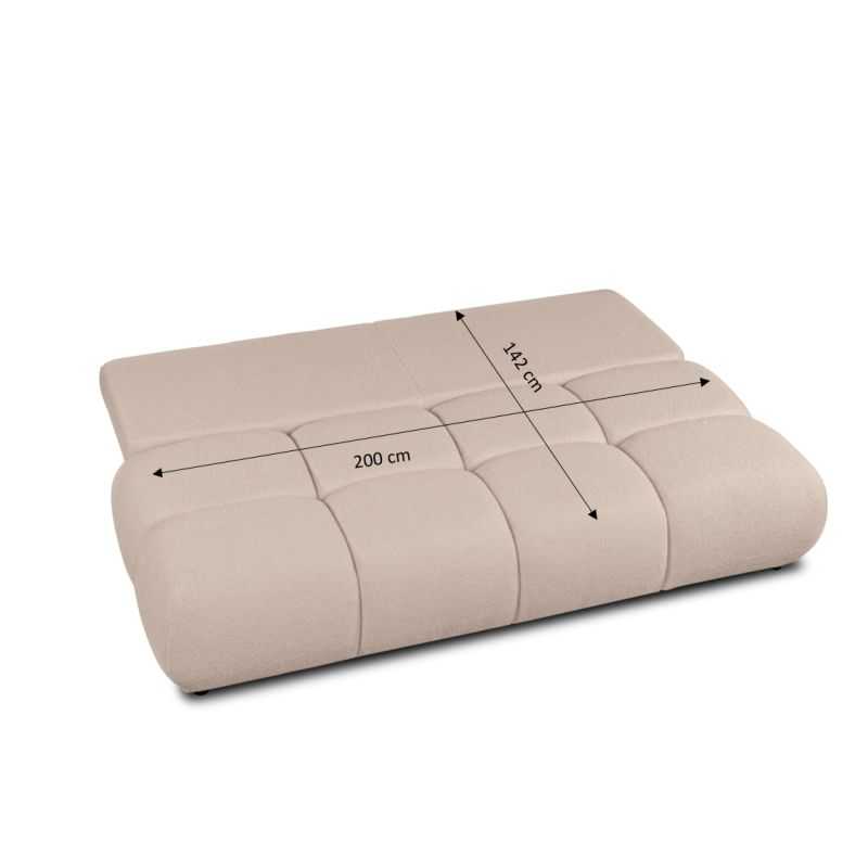 Canapé droit convertible TASCA 3 places tissu bouclette taupe